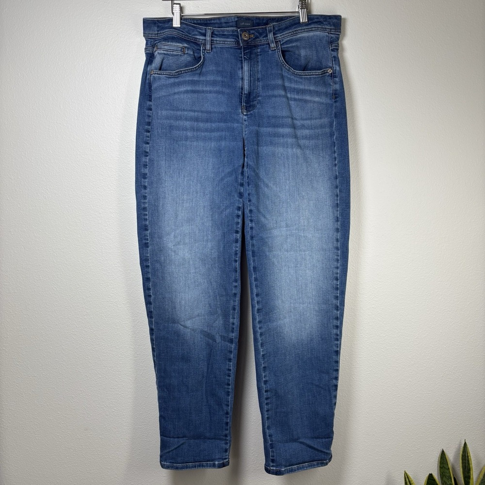 J Jill Women 16R Blue Jeans High Rise Straight Leg Ankle Tencel Cotton Stretch